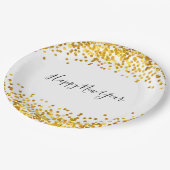 Gold Confetti - Nieuwjaarspapier - Borden Papieren Bordje (Gekanteld)