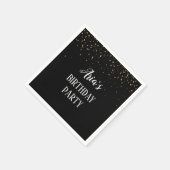 Gold Confetti op Black Birthday Party Napkins Servet (Hoek)