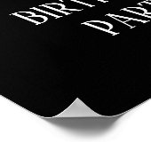 Gold Confetti op Black Birthday Party Welkom Poster (Hoek)