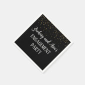 Gold Confetti op Black Engagement Party Napkins Servet (Hoek)