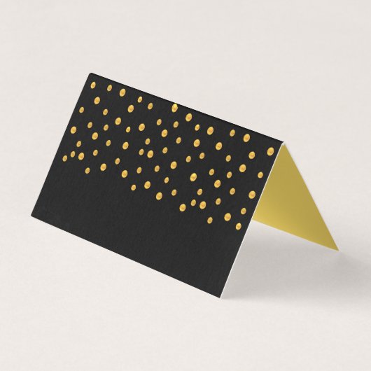 Gold Confetti op Black Fold Table Kaart (Achterkant)