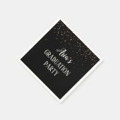 Gold Confetti op Black Graduation Party Napkins Servet (Hoek)