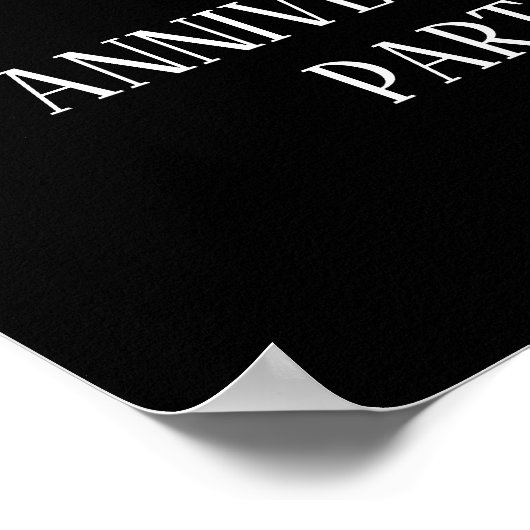 Gold Confetti op Black Jubileum Party Welkomstwoor Poster (Hoek)