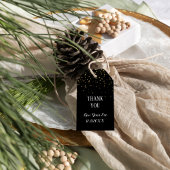 Gold Confetti op Black New Year Hartelijk dank Cadeaulabel