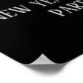 Gold Confetti op Black New Year Welkom Poster (Hoek)