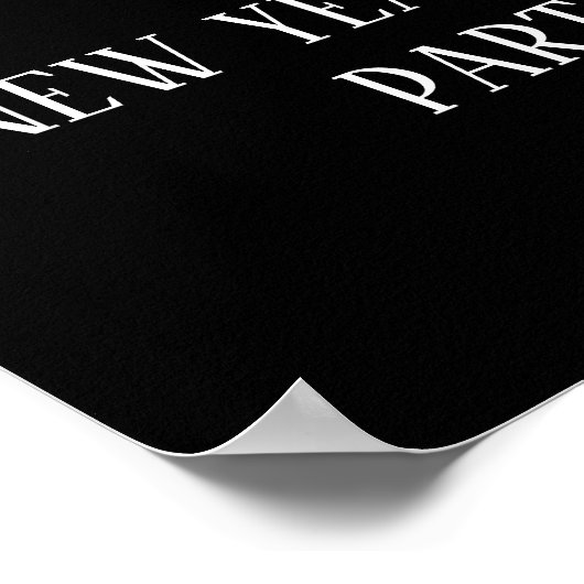 Gold Confetti op Black New Year Welkom Poster (Hoek)