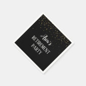 Gold Confetti op Black Retirement Party Napkins Servet (Hoek)