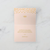 Gold Confetti op Black & Roos Gold Wedding Bedankkaart (Binnen)
