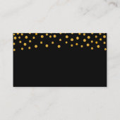 Gold Confetti op Black & Roos Gold Wedding Informatiekaartje (Achterkant)