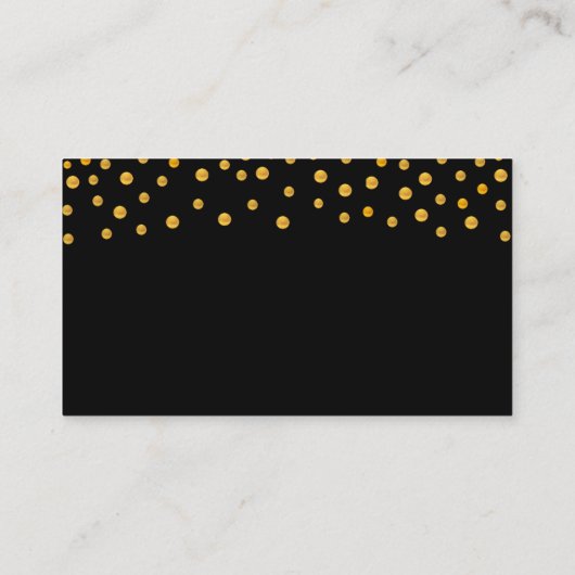 Gold Confetti op Black & Roos Gold Wedding Informatiekaartje (Achterkant)