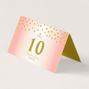 Gold Confetti op Black & Roos Gold Wedding Kaart