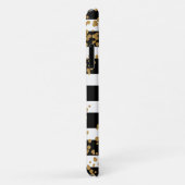 Gold Confetti op Black Stripe Pattern Case-Mate iPhone Case (Achterkant/rechts)