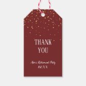 Gold Confetti op Bourgogne Dank je wel Cadeaulabel (Voorkant)