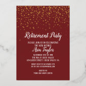 Gold-Confetti op de Bourgogne Folie Uitnodiging (Voorkant)