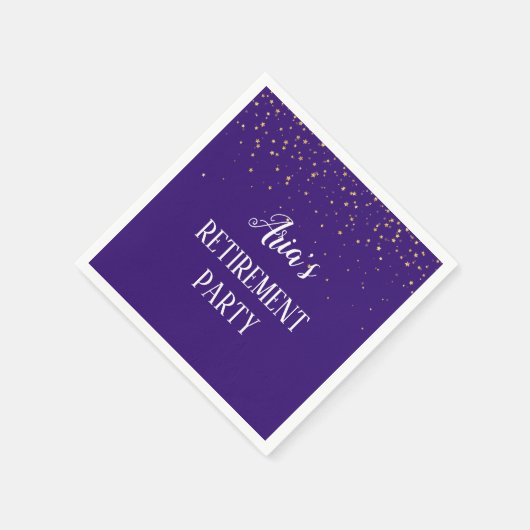 Gold Confetti op de Paarse partij Napkins Servet (Hoek)