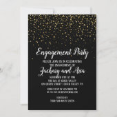 Gold-Confetti op de zwarte servicepartij Kaart (Voorkant)