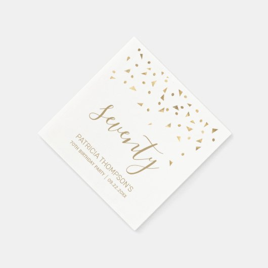 Gold Confetti op maat - 70e verjaardag Servet (Hoek)