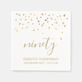 Gold Confetti op maat 90e verjaardag Servet (Voorkant)