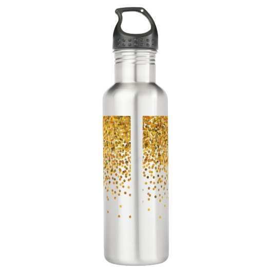Gold Confetti op maat Waterfles (Achterkant)