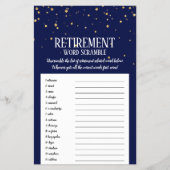 Gold Confetti op marineverouding Word Scramble Flyer (Voorkant)