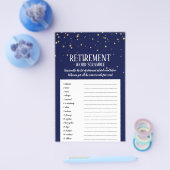 Gold Confetti op marineverouding Word Scramble Flyer (Enkel)