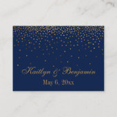 Gold Confetti op marinevrouwkaarten Informatiekaartje (Achterkant)