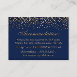Gold Confetti op marinevrouwkaarten Informatiekaartje