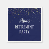 Gold Confetti op Navy Blue Party Napkins Servet (Voorkant)