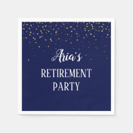 Gold Confetti op Navy Blue Party Napkins Servet