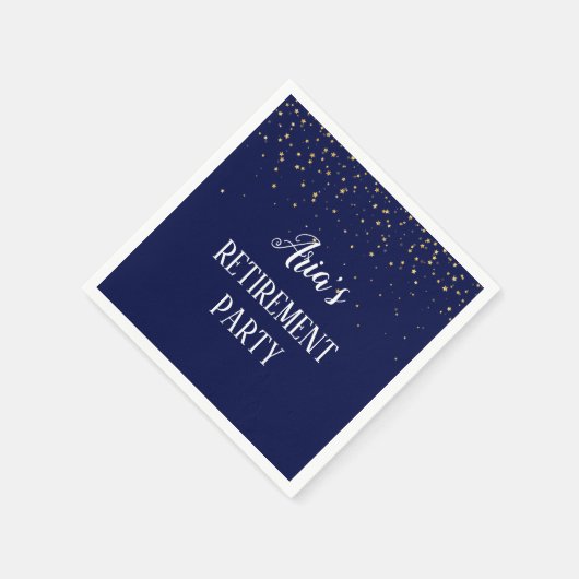 Gold Confetti op Navy Blue Party Napkins Servet (Hoek)