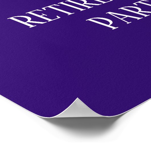 Gold Confetti op Paarse Pensioenpartij Welkom Poster (Hoek)