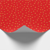 Gold Confetti op rood Cadeaupapier (Hoek)