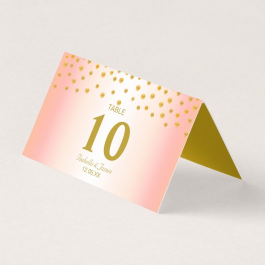 Gold Confetti op Roos Gold Wedding Kaart (Voorkant)