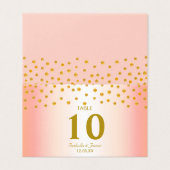 Gold Confetti op Roos Gold Wedding Kaart (Buitenkant ongevouwen)