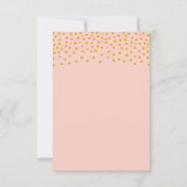 Gold Confetti op Roos Gold Wedding RSVP Kaartje (Achterkant)