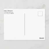 Gold Confetti op White Wedding Accommodatie Pos Briefkaart (Achterkant)