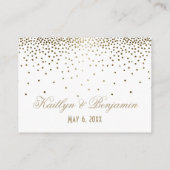 Gold Confetti op White Wedding Accommodding Cards Informatiekaartje (Achterkant)