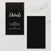 Gold Confetti op zwart Afstuderen - Invoegen gegev Informatiekaartje (Voorkant / Achterkant)