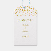 Gold Confetti op zwart-wit Cadeaulabel (Voorkant)