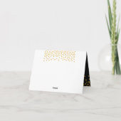 Gold Confetti op zwart-wit huwelijk Bedankkaart (Achterkant)