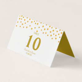 Gold Confetti op zwart-wit huwelijk Kaart