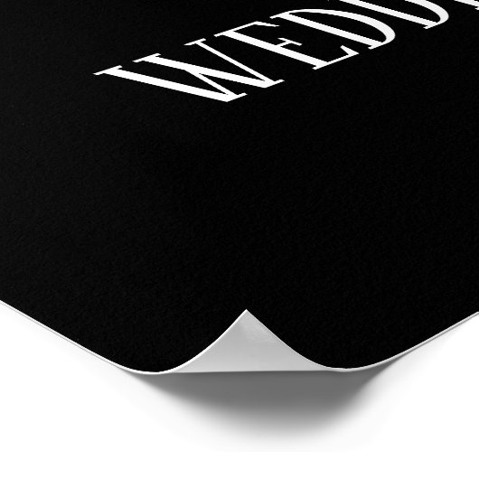 Gold Confetti op zwarte bruiloft Welkomstbord Poster (Hoek)