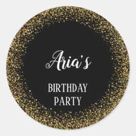 Gold Confetti op zwarte zegel