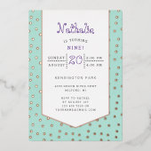 Gold confetti pastel jarig briefkaart (Voorkant)