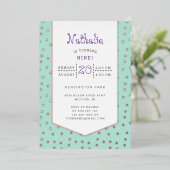Gold confetti pastel jarig briefkaart (Staand Voorkant)