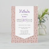 Gold confetti pastel jarig briefkaart (Staand Voorkant)