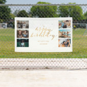 Gold Confetti Photo Collage Birthday Party Spandoek (Insitu)