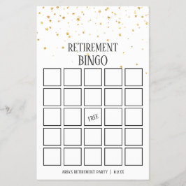 Gold Confetti Pingo Bingo-kaarten Flyer
