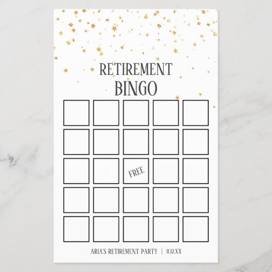 Gold Confetti Pingo Bingo-kaarten Flyer (Voorkant)