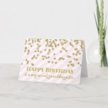 Gold Confetti Pink Granddaughter Birthday Card Kaart<br><div class="desc">Birthday card for granddaughter with glamorous gold confetti and modern text with light blush pink and white stripes pattern.</div>